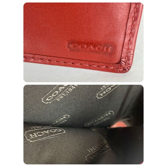 Coach Embossed Leather Wallet Persimmon F74064 - Picture 5 of 12